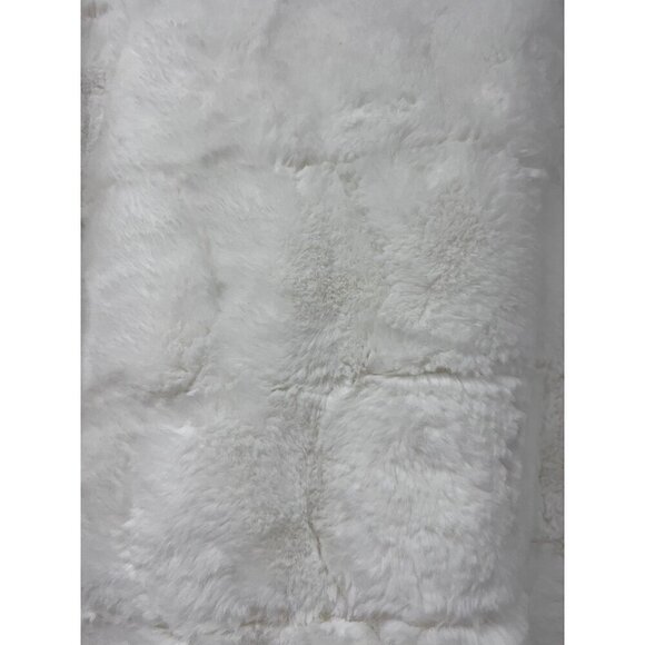 Nina Leonard White Faux Fur Wrap Jacket Capelet Medium Crystal Bling Button New - Picture 14 of 16